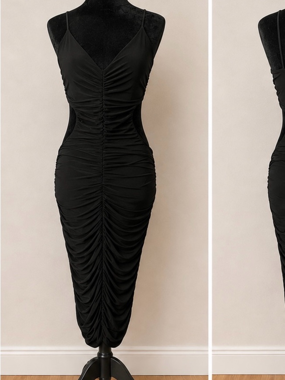 Black Sabora Bodycon Midi Dress - Women